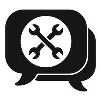 Tech chat support icon simple . Call center vector