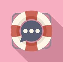 Help chat support icon flat . Professional tech vector