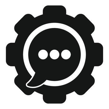 Bot chat tech support icon simple . Ai online help vector