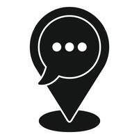 Support chat location service icon simple . Ai virtual help vector