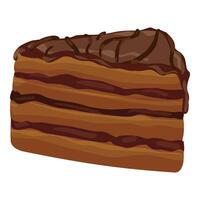 Chocolate cake slice icon cartoon . Bakery food vector