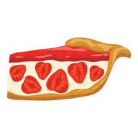 Fruit slice pie icon cartoon . Pastry tart vector