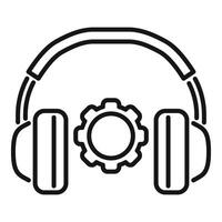 Support chat call tech icon outline . Support fix vector