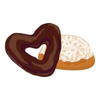 Heart shape confectionery icon cartoon . Sweet dessert vector