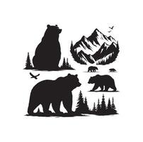 bear silhouette isolated on the white background vector