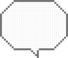 8 bits retro juego píxel habla burbuja globo icono pegatina memorándum palabra clave planificador texto caja bandera png