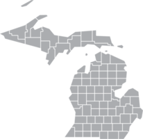 schema disegno di Michigan stato carta geografica. png