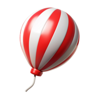 3d icon of red and white balloon png