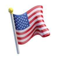 3d icon of american flag png