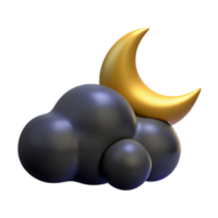 cute 3d illustration of cloud and moon png