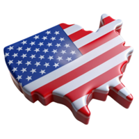 3d icon of american flag map png