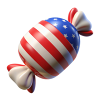 3d icona di americano bandiera caramella png