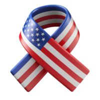 3d icon of american flag ribbon png