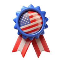 3d icon of american flag badge png
