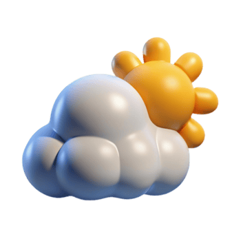 fofa 3d ilustração do nuvem e Sol png