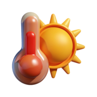 schattig 3d illustratie van heet temperatuur en zon png