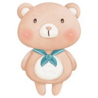 Teddy bear and sailor watercolor clip art png