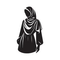 hijab style fashion standing illustration design vector