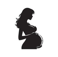 Pregnant woman silhouette illustration isolated on white background vector