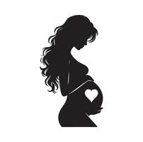 embarazada mujer silueta ilustración aislado en blanco antecedentes vector