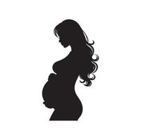 Pregnant woman silhouette illustration isolated on white background vector