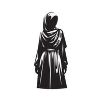 hijab style fashion standing illustration design vector