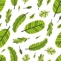 Colorful tropical leaves seamless pattern vector