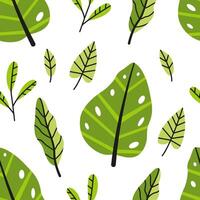summer seamless pattern with leaves vector