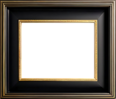 gold frame with black border on transparent background png