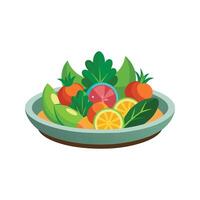 Dish with vegetables isolated vector