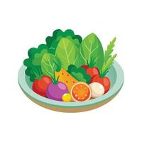 Dish with vegetables isolated vector