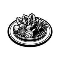 Dish with vegetables isolated vector