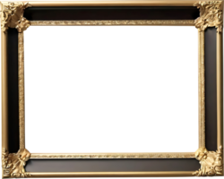 gold picture frame with a transparent background png