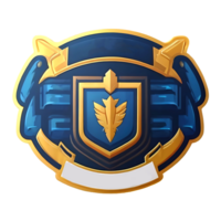 the shield of the game is blue and gold png