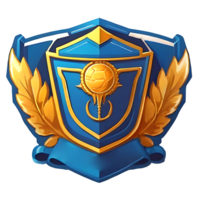 blauw schild met goud en blauw kleuren png