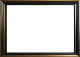 gold frame with black border on transparent background png