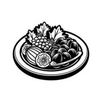 Dish with vegetables isolated vector