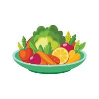 Dish with vegetables isolated vector