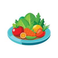 Dish with vegetables isolated vector