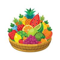 A variety of fruits illustration vector