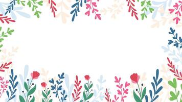 Abstract flower background design floral border frame vector