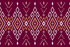 Pink Cross stitch colorful geometric traditional ethnic pattern Ikat seamless pattern border abstract design for fabric print cloth dress carpet curtains and sarong Aztec African Indian Indonesian vector