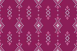 Pink Cross stitch colorful geometric traditional ethnic pattern Ikat seamless pattern border abstract design for fabric print cloth dress carpet curtains and sarong Aztec African Indian Indonesian vector