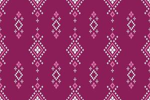 Pink Cross stitch colorful geometric traditional ethnic pattern Ikat seamless pattern border abstract design for fabric print cloth dress carpet curtains and sarong Aztec African Indian Indonesian vector