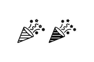 Confetti popper icon. Editable stroke. illustration design. vector