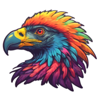 colorful eagle head on transparent background png