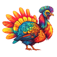 colorful turkey on transparent background png