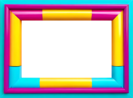 colorful picture frame on a transparent background png