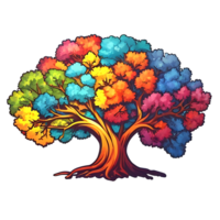 vistoso árbol con muchos diferente colores png