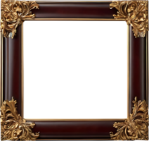wooden frame with gold trim and a gold border png